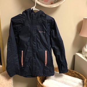 Navy and pink vineyard vines rain jacket